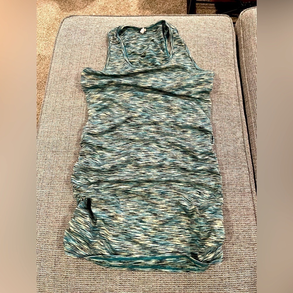 SoyBu Ruched Stretch Heathered Sleeveless Casual Athletic Mini Dress M